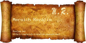 Mersich Rozália névjegykártya